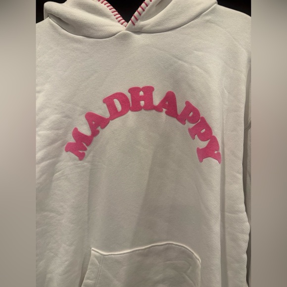 Madhappy Cooper Fleece Hoodie White/Pink - Picture 3 of 8